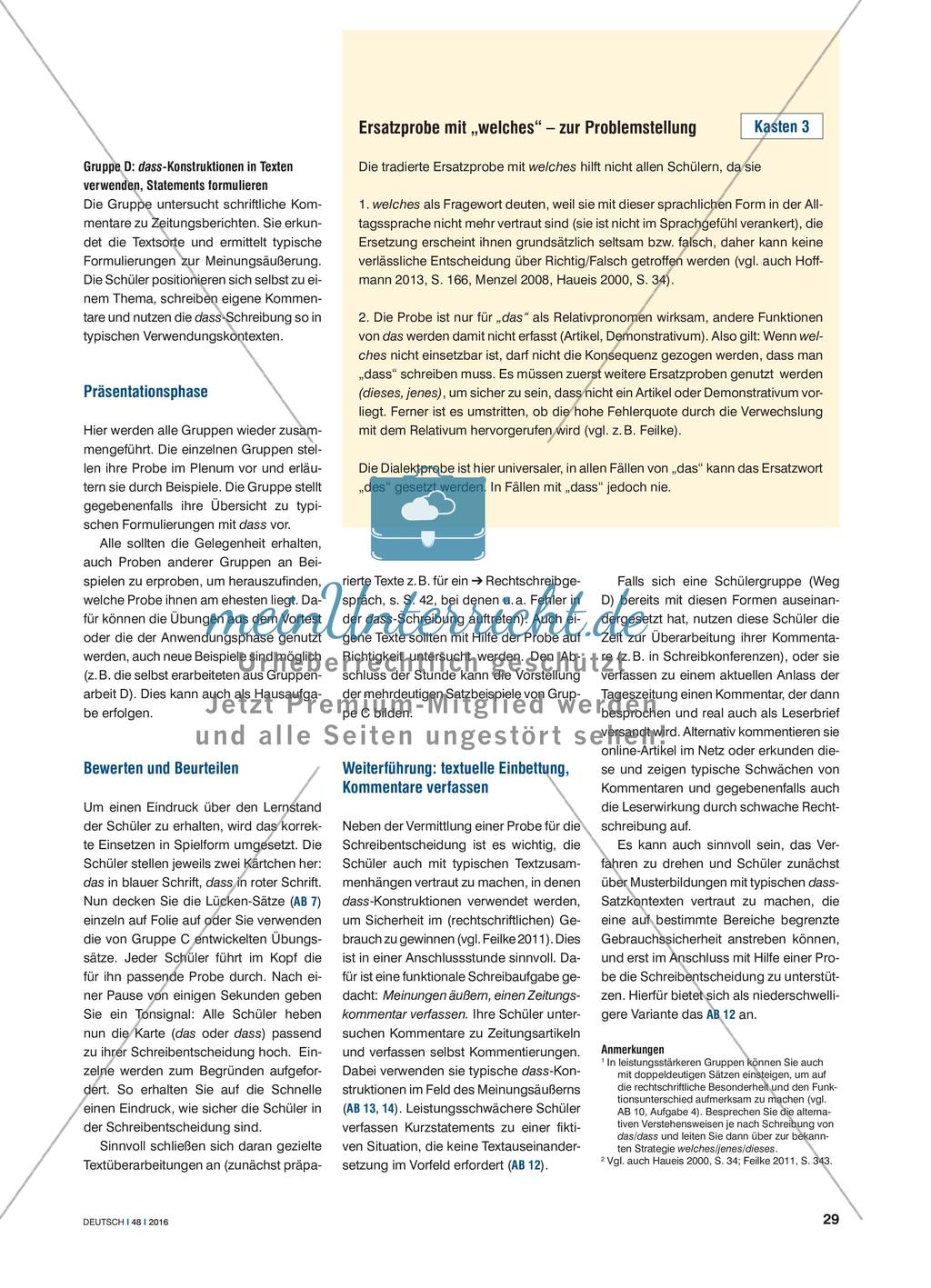 Das mit dem „dass“ - Die passende Strategie zur Richtigschreibung finden Preview 4
