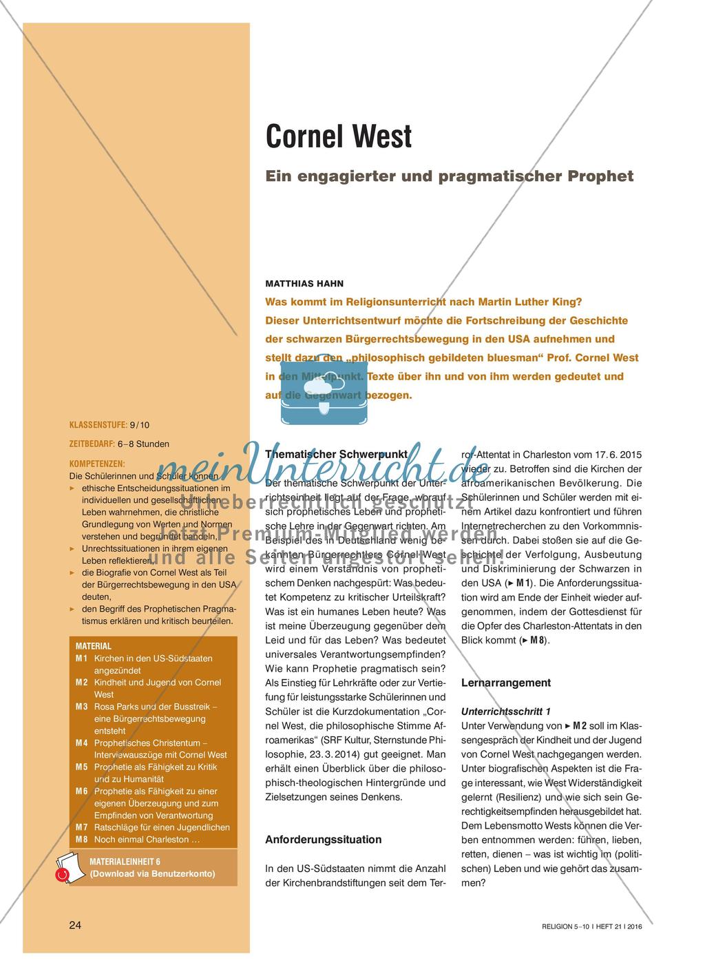 Cornel West - Ein engagierter und pragmatischer Prophet Preview 1