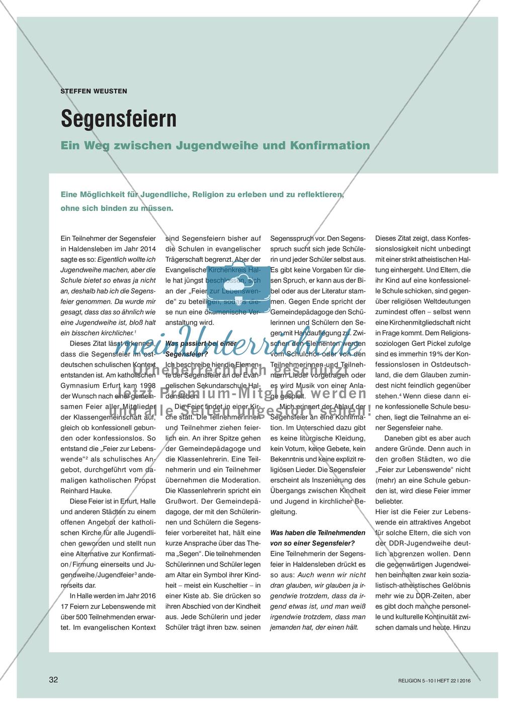 Segensfeiern - Ein Weg zwischen Jugendweihe und Konfirmation Preview 1