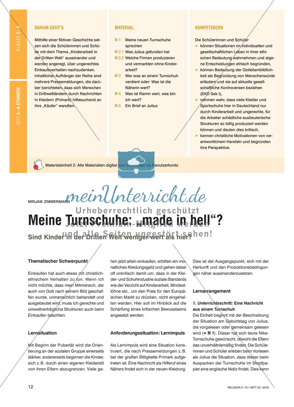 Meine Turnschuhe: „made in hell“? - Sind Kinder in der Dritten Welt weniger wert als hier? Preview 1
