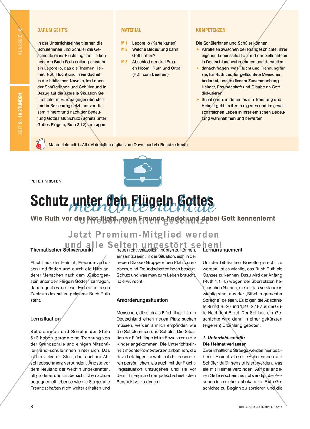 Schutz unter den Flügeln Gottes - Wie Ruth vor der Not flieht, neue Freunde findet und dabei Gott kennenlernt Preview 1