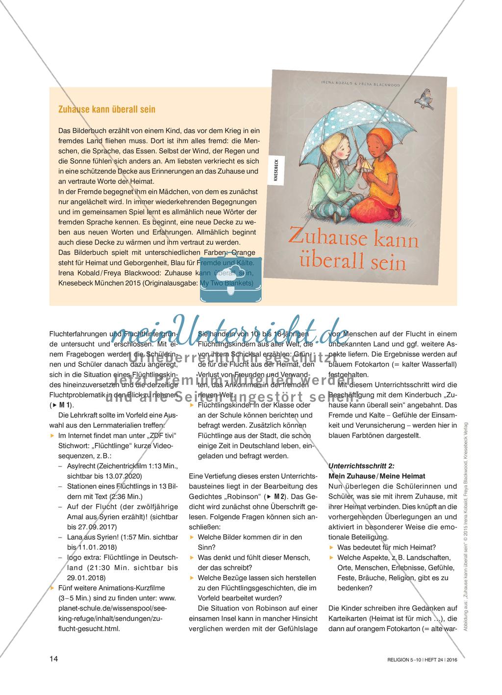 Ich bin immer ich – zuhause und überall: Unterrichtsbausteine zum Bilderbuch „Zuhause kann überall sein“ Preview 2