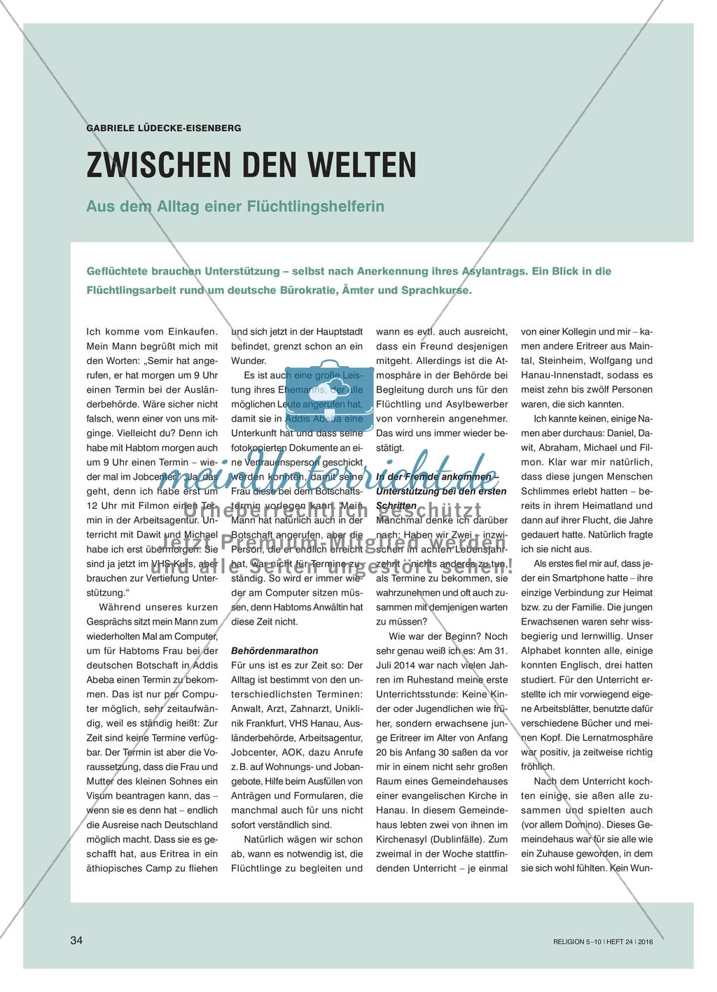ZWISCHEN DEN WELTEN - Aus dem Alltag einer Flüchtlingshelferin Preview 1