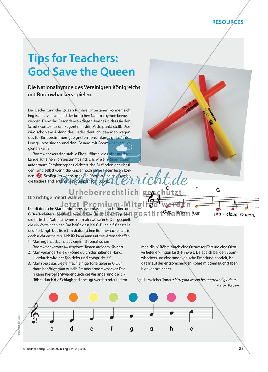 Tips for Teachers: God Save the Queen - Die Nationalhymne des Vereinigten Königreichs mit Boomwhackers spielen Preview 1
