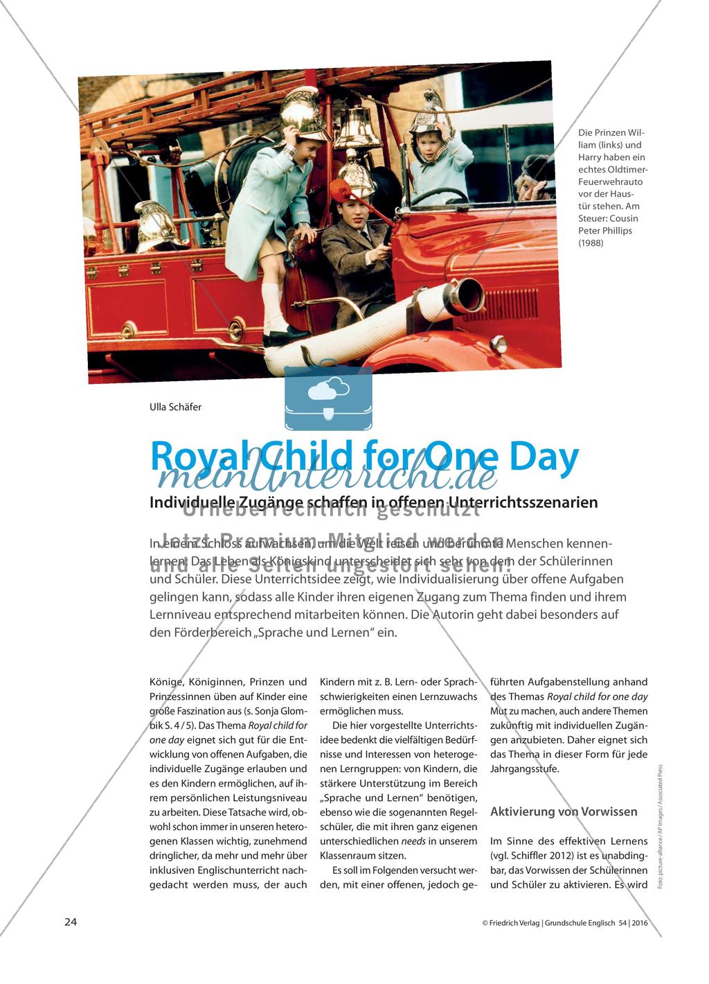 Royal Child for One Day - Individuelle Zugänge schaffen in offenen Unterrichtsszenarien Preview 1