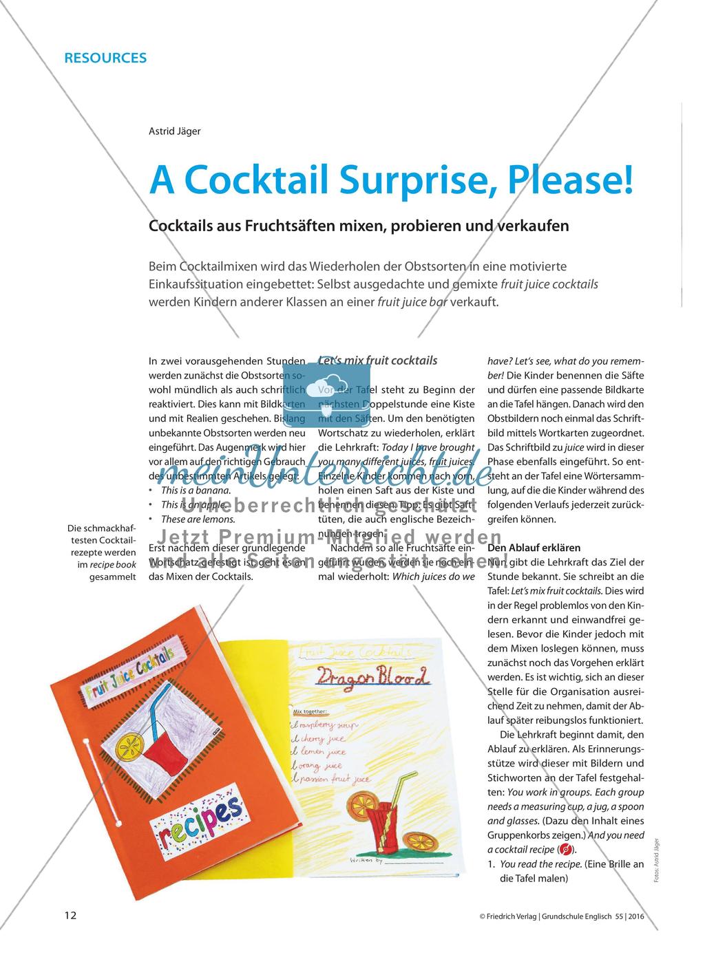 A Cocktail Surprise, Please! - Cocktails aus Fruchtsäften mixen, probieren und verkaufen Preview 1