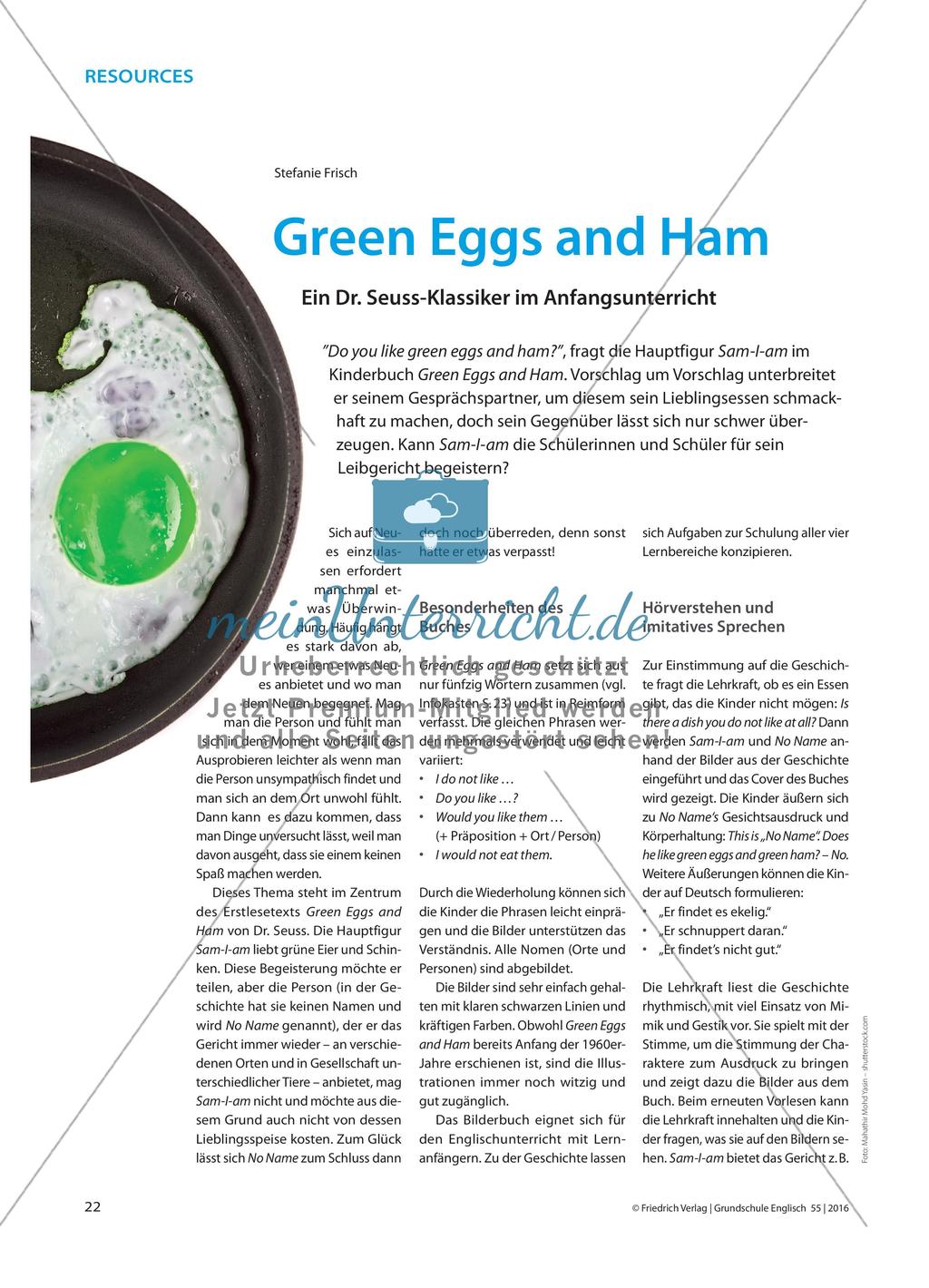 Green Eggs and Ham - Ein Dr. Seuss-Klassiker im Anfangsunterricht Preview 1