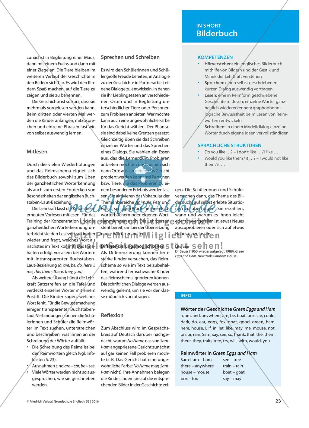 Green Eggs and Ham - Ein Dr. Seuss-Klassiker im Anfangsunterricht Preview 2