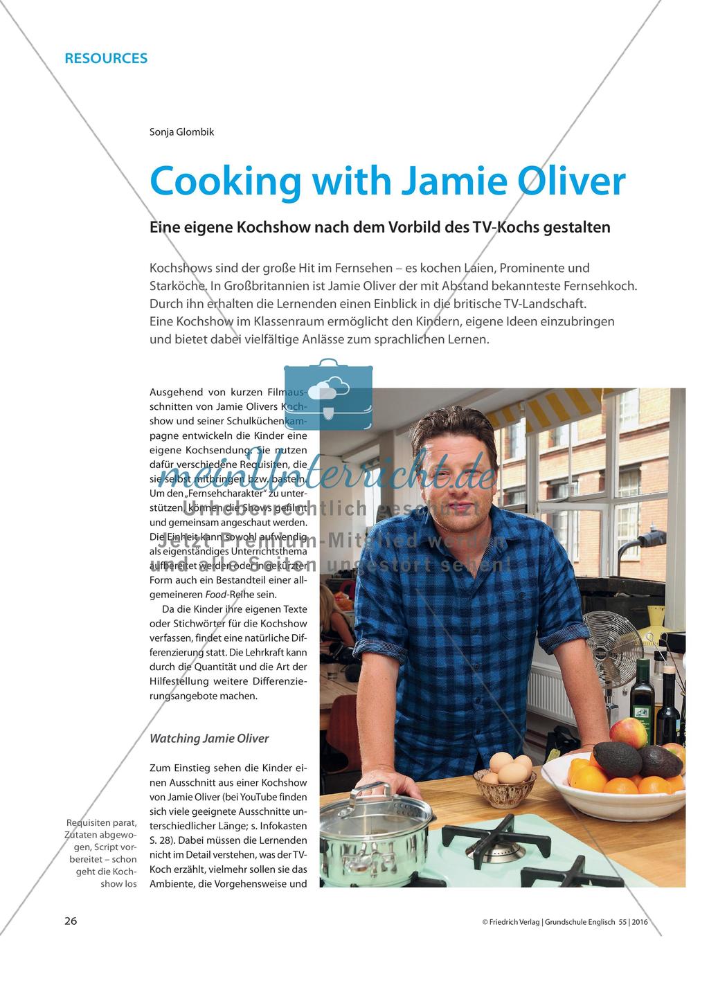 Cooking with Jamie Oliver - Eine eigene Kochshow nach dem Vorbild des TV-Kochs gestalten Preview 1
