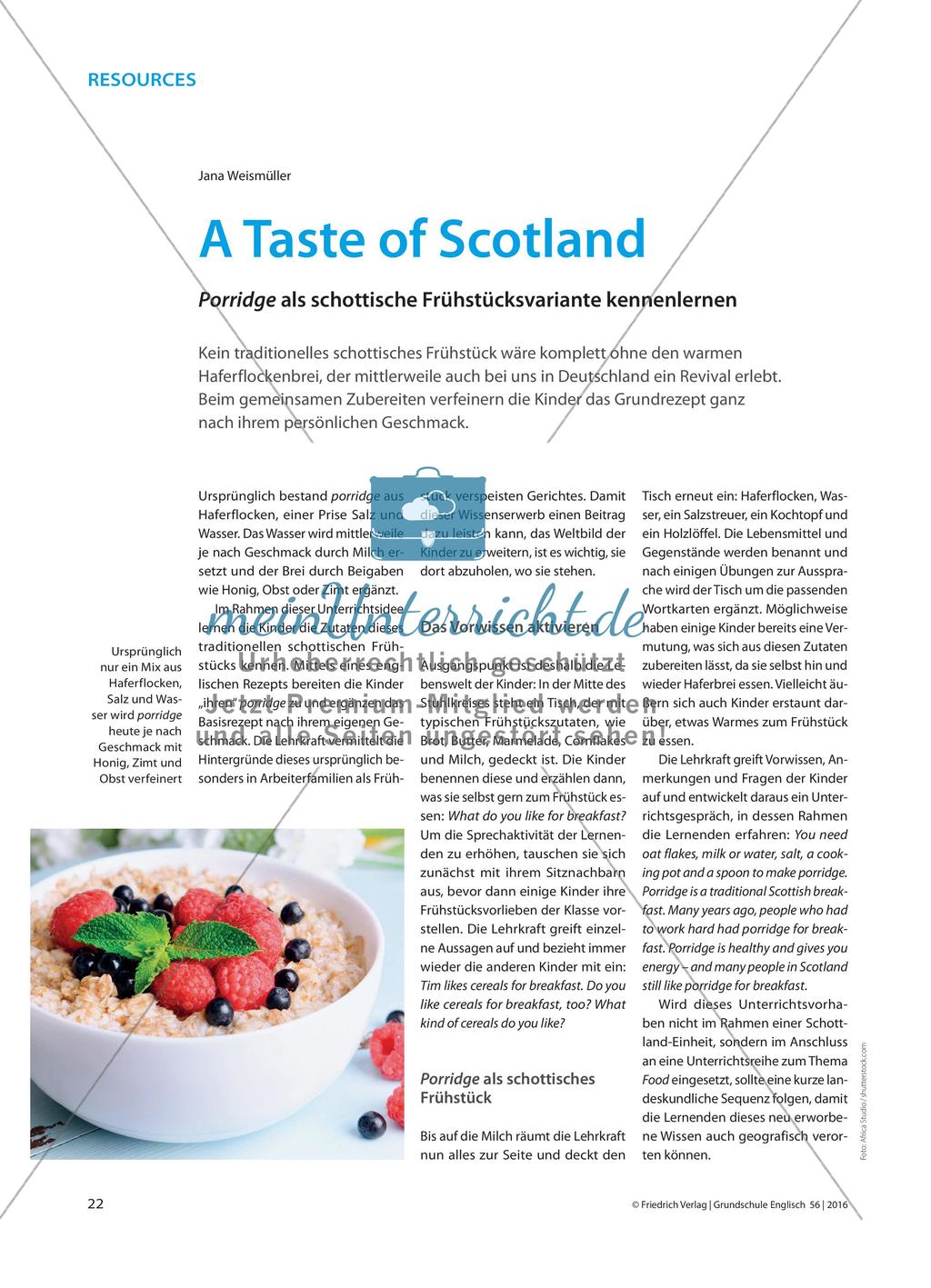 A Taste of Scotland - Porridge als schottische Frühstücksvariante kennenlernen Preview 1