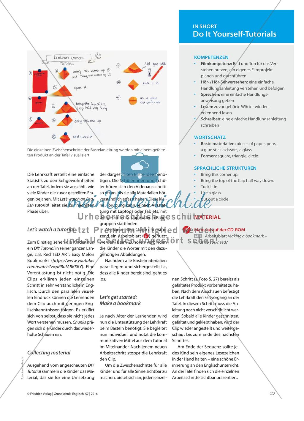 DIY Tutorials in the Primary Classroom - Ein Bastel-Tutorial anschauen, umsetzen und selbst produzieren Preview 2