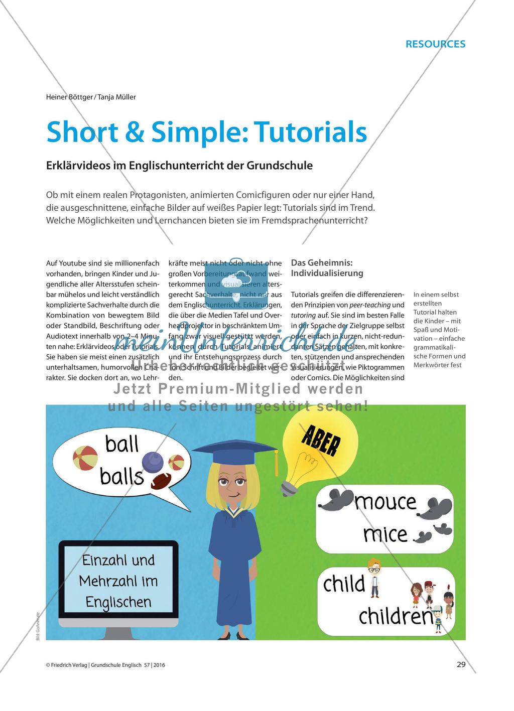 Short & Simple: Tutorials - Erklärvideos im Englischunterricht der Grundschule Preview 1