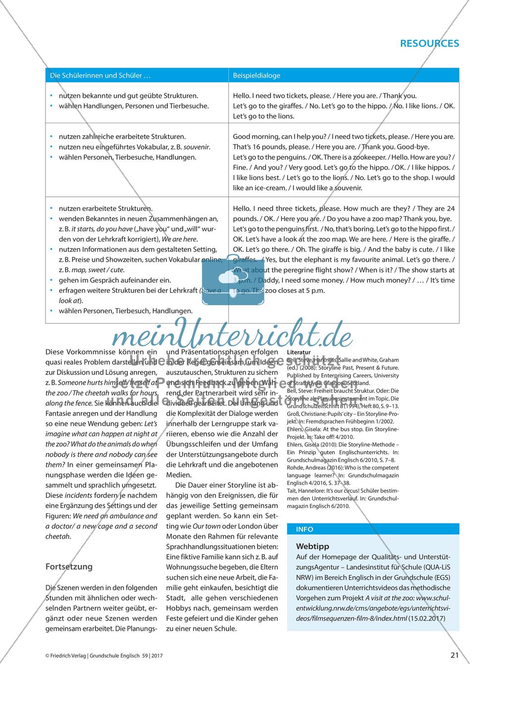 Let’s Visit the Zoo! - Mit der Storyline-Methode kreativ Kommunikationssituationen entwickeln Preview 5