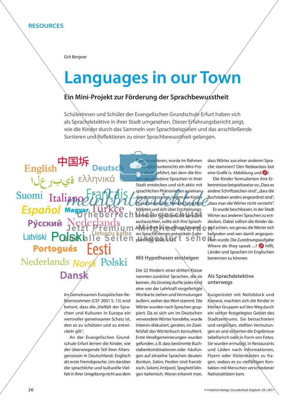 Languages in our Town - Ein Mini-Projekt zur Förderung der Sprachbewusstheit Preview 1
