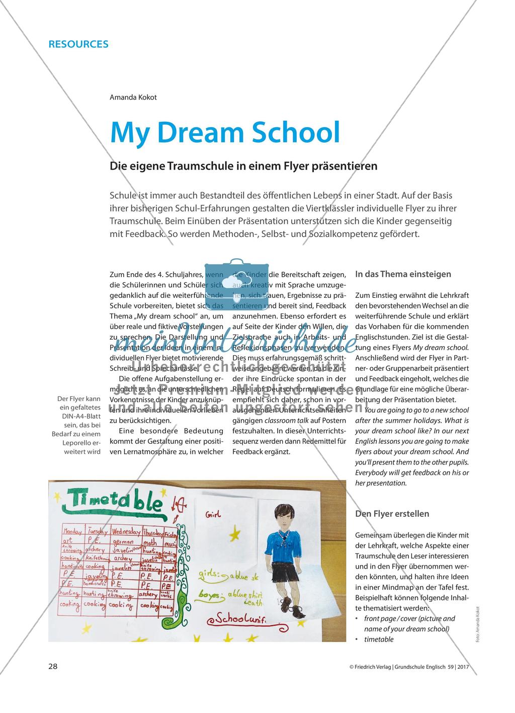 My Dream School - Die eigene Traumschule in einem Flyer präsentieren Preview 1