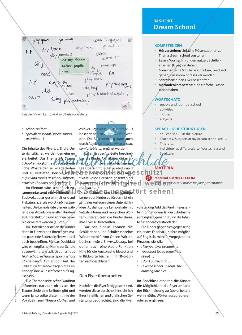 My Dream School - Die eigene Traumschule in einem Flyer präsentieren Preview 2