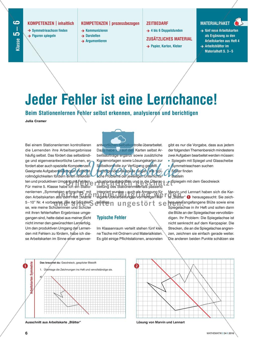 Jeder Fehler ist eine Lernchance! - Beim Stationenlernen Fehler selbst erkennen, analysieren und berichtigen Preview 1
