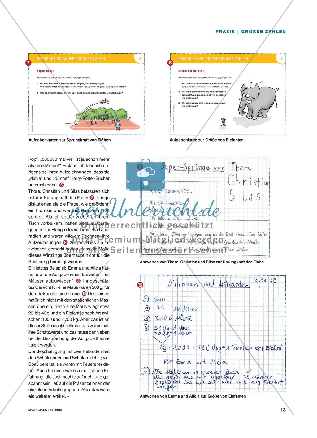 Rekorde und andere große Zahlen - Arbeitskarten zum Rechnen mit und Schätzen von großen Zahlen Preview 4