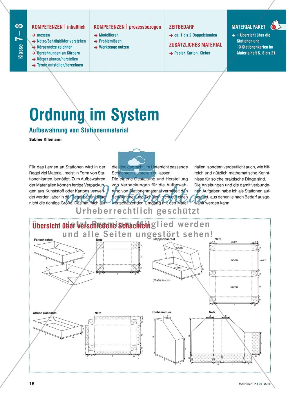 Ordnung im System - Aufbewahrung von Stationenmaterial Preview 1