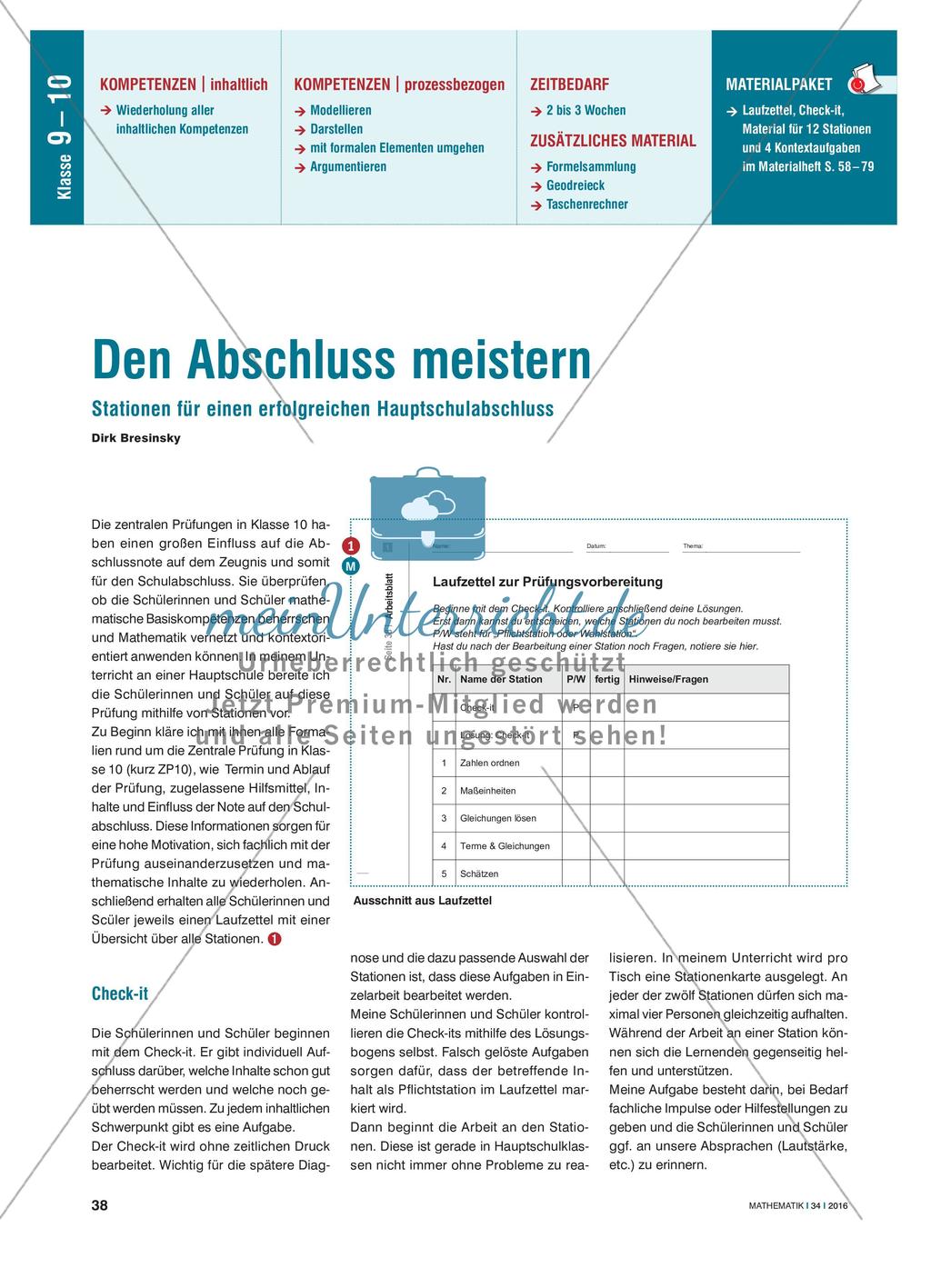 Den Abschluss meistern - Stationen für einen erfolgreichen Hauptschulabschluss Preview 1