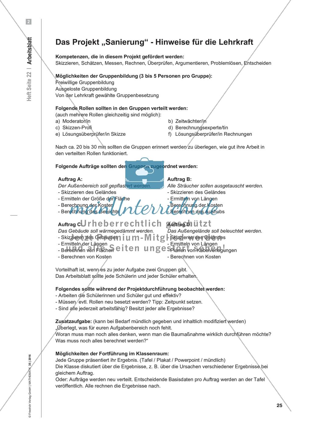 Die Sanierung des Park-Cafés - Schätzen, Messen, Rechnen in der Umgebung der Schule Preview 4
