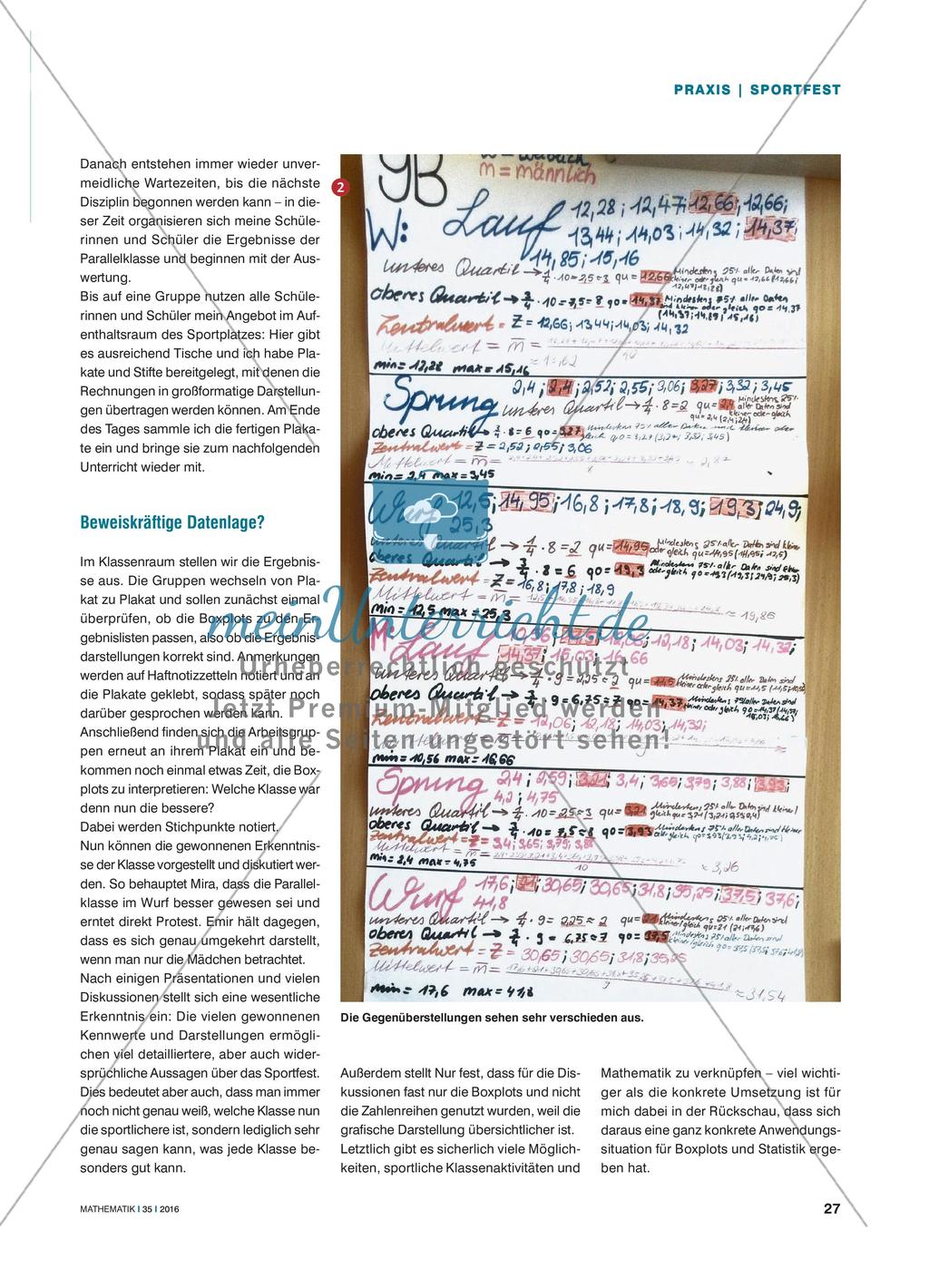 Unsere Klasse ist sportlicher! - Mit statistischen Methoden ein Sportfest auswerten Preview 2