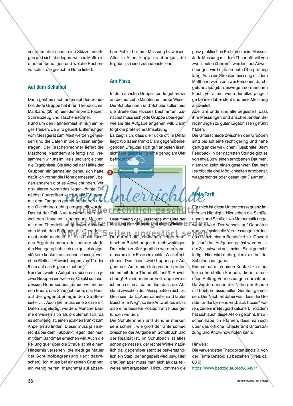 Wie breit ist die Weser? - Theodoliten für trigonometrische Berechnungen nutzen Preview 3