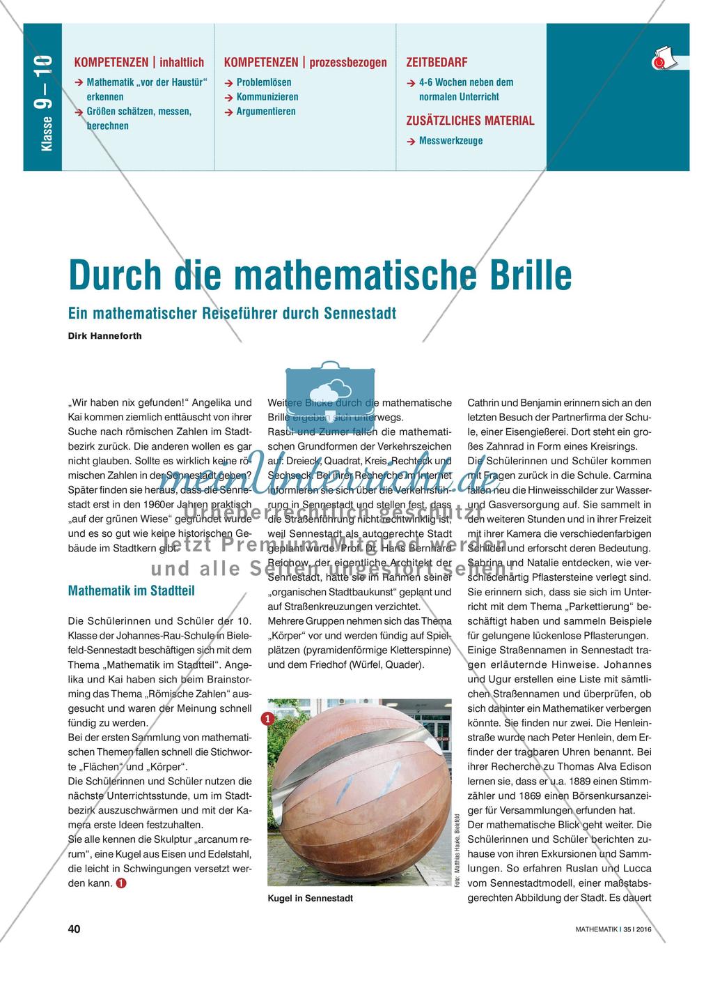 Durch die mathematische Brille - Ein mathematischer Reiseführer durch Sennestadt Preview 1