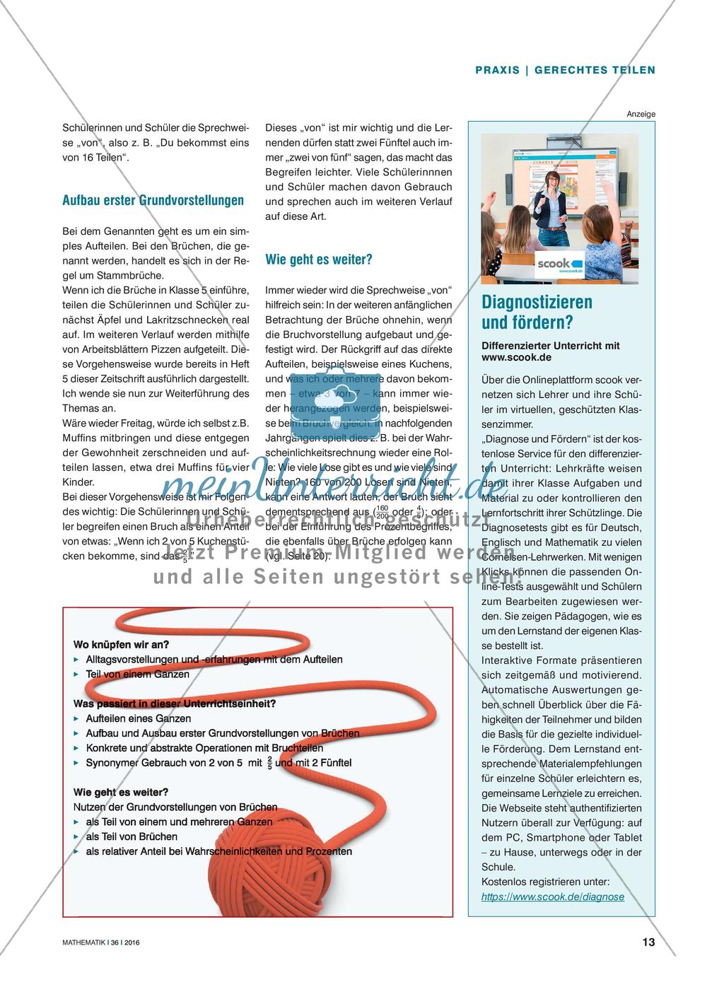 Den Kuchen gerecht teilen - Bruchteile herstellen Preview 4