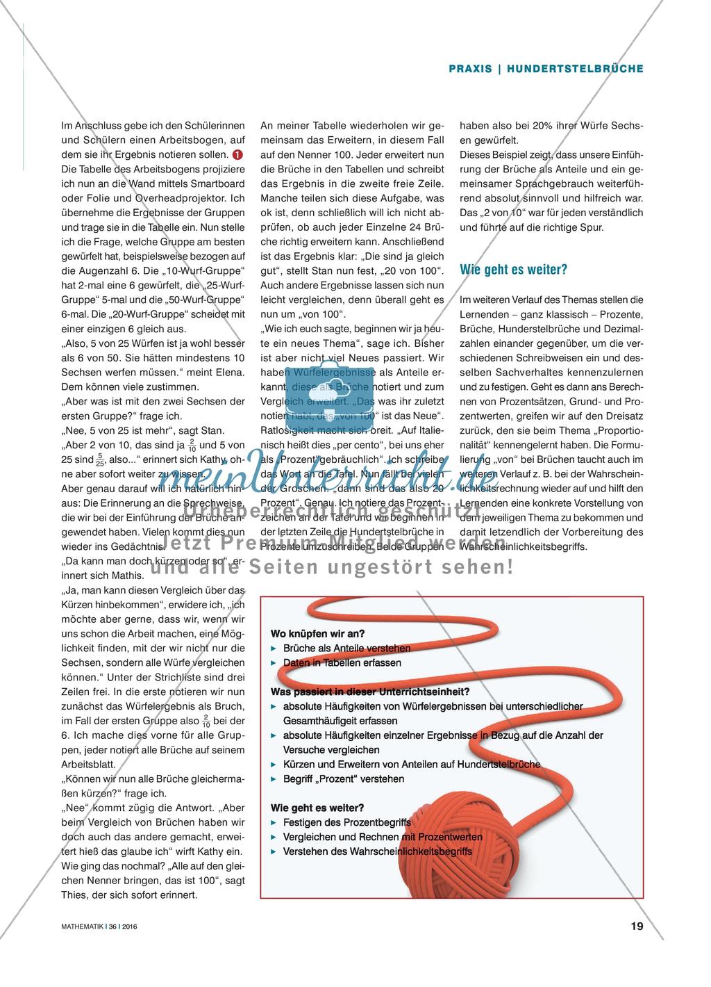 5 von 25 ist besser als 6 von 50 - Mit Anteilen den Prozentbegriff erarbeiten Preview 2