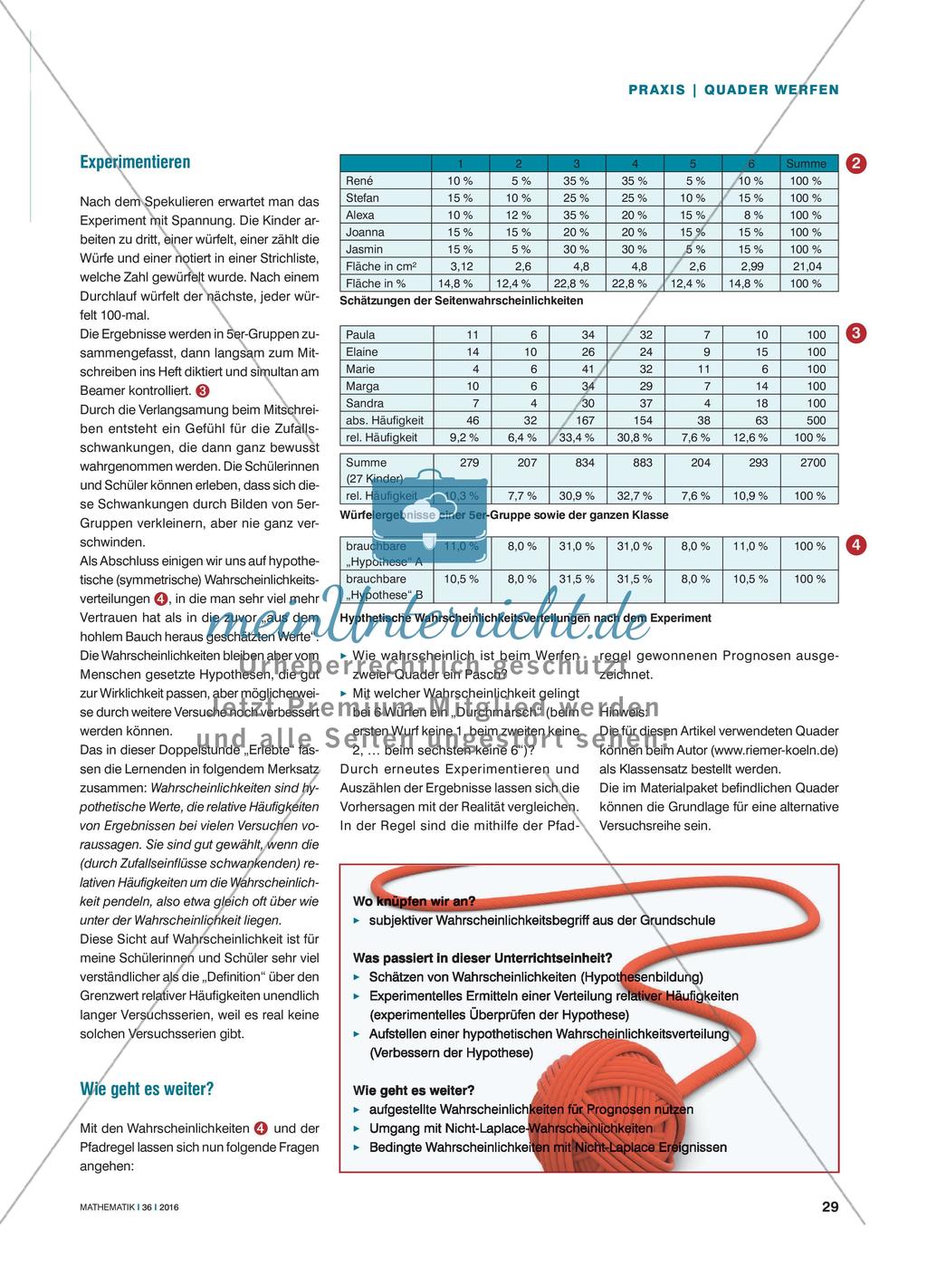 Mit Quadern „würfeln“ - Wahrscheinlichkeit als Modell der Wirklichkeit erleben Preview 2