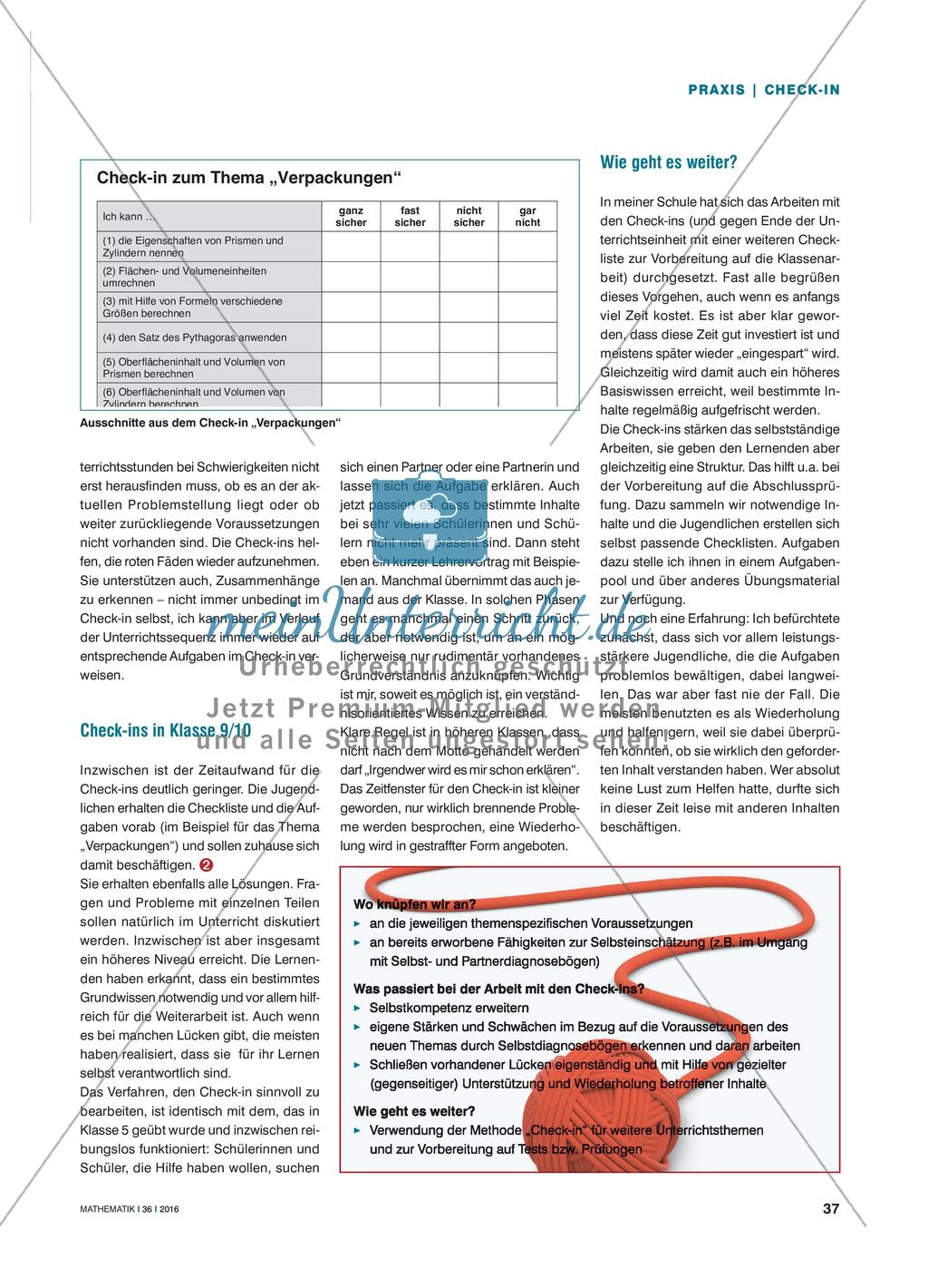 Check-ins bei neuen Themen - Lernvoraussetzungen erkennen und verbessern Preview 2