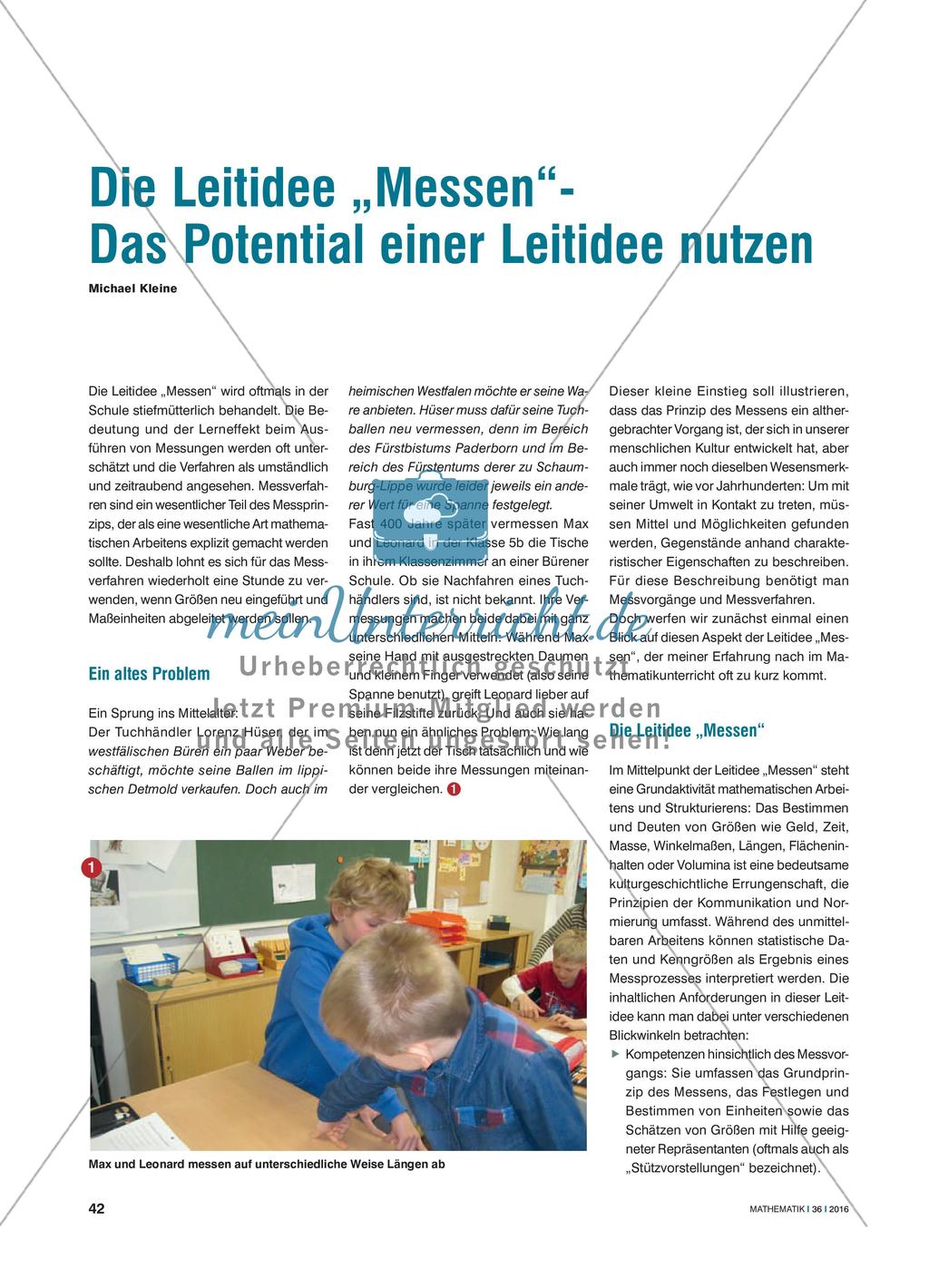 Die Leitidee „Messen“- Das Potential einer Leitidee nutzen Preview 1