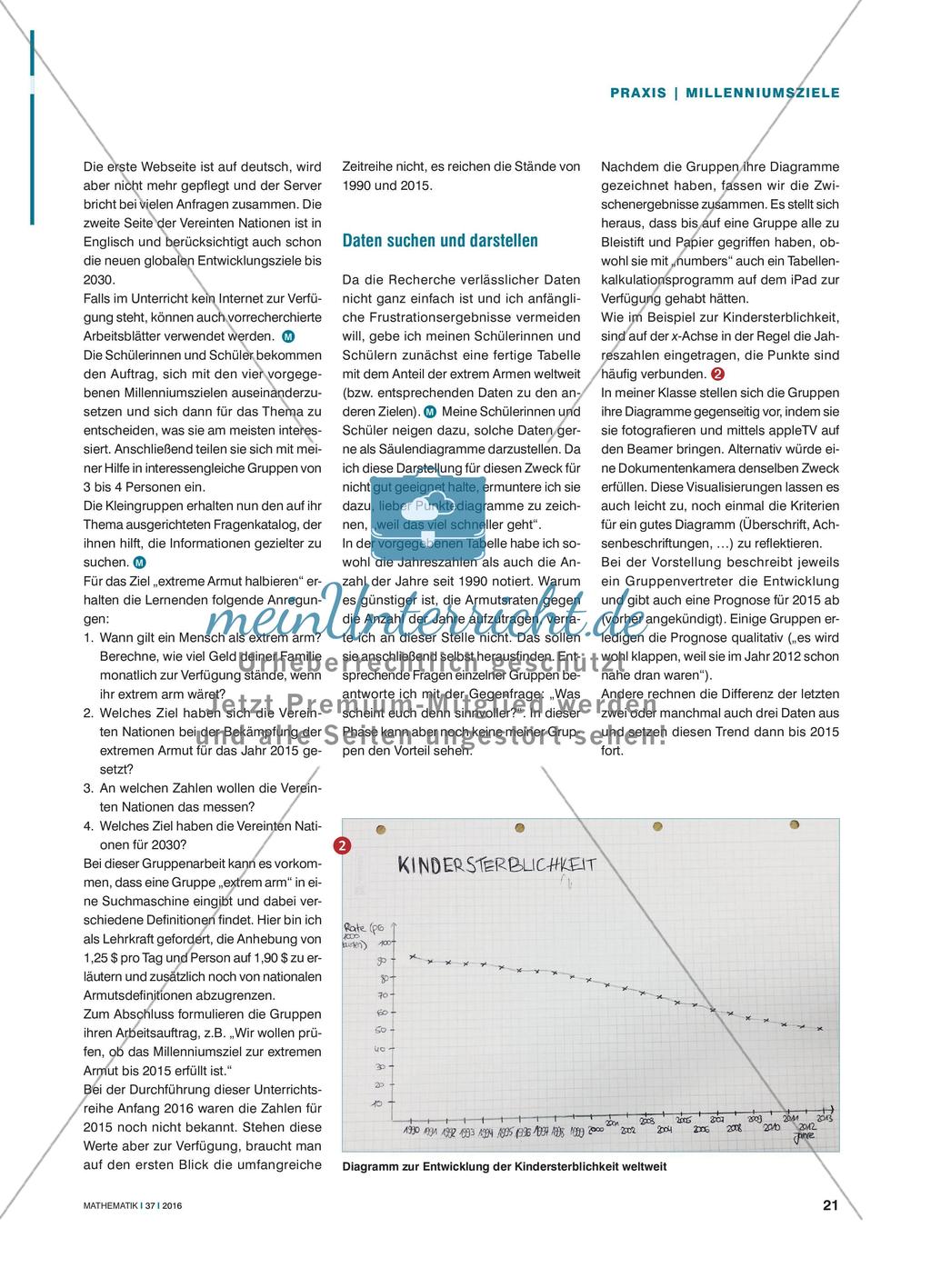Millenniumsziele - Globale Entwicklungen mit Hilfe von Trendgeraden beobachten Preview 2