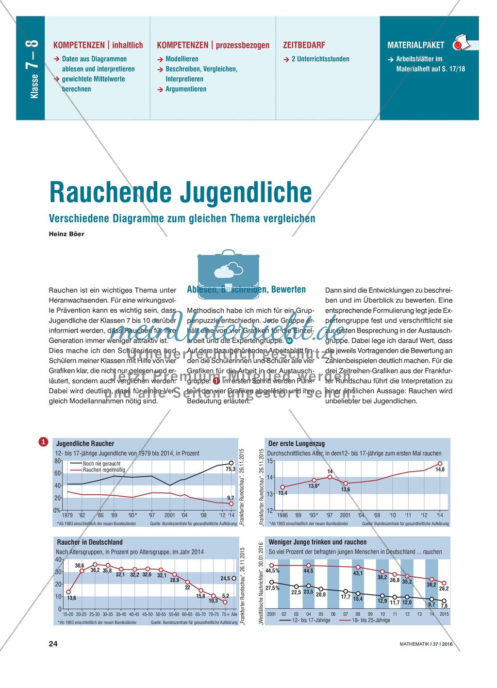 Rauchende Jugendliche - Verschiedene Diagramme zum gleichen Thema vergleichen Preview 1