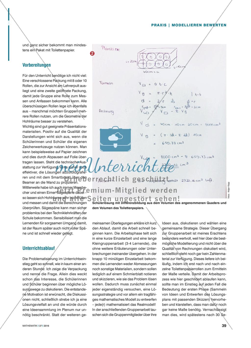 Wie viel Luft ist in der Packung? - Eine Toilettenpapierpackung mit mathematischen Mitteln untersuchen Preview 2