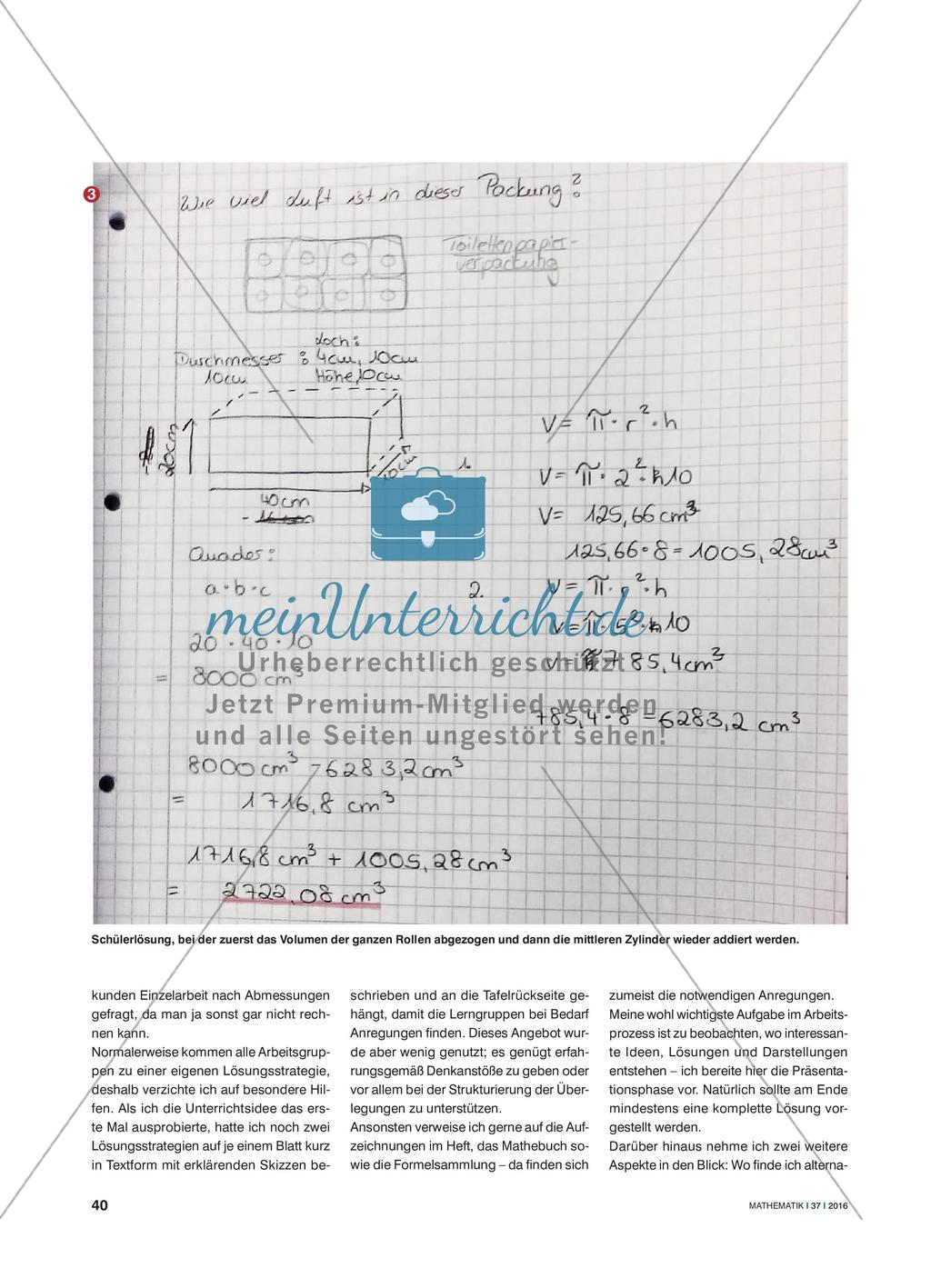 Wie viel Luft ist in der Packung? - Eine Toilettenpapierpackung mit mathematischen Mitteln untersuchen Preview 3