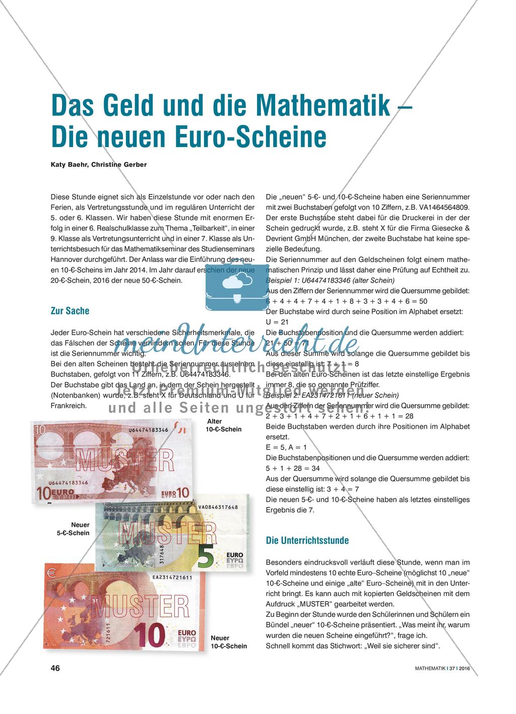 Das Geld und die Mathematik – Die neuen Euro-Scheine Preview 1