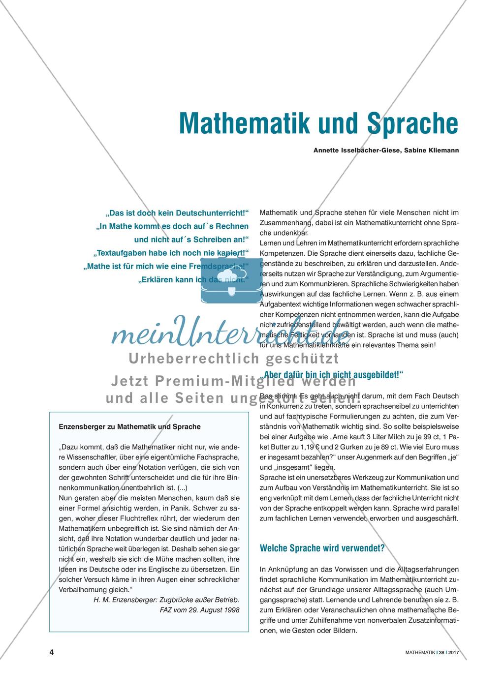 Mathematik und Sprache Preview 1
