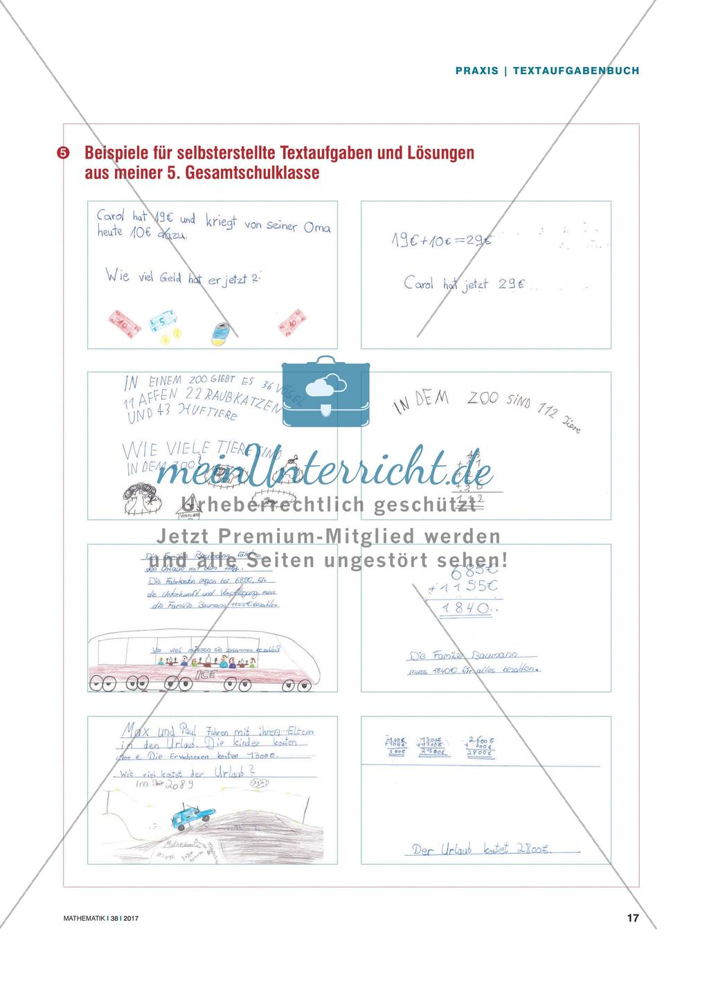 Unser Klassen-Textaufgabenbuch - Textaufgaben verstehen durch Schreiben eigener Textaufgaben Preview 4