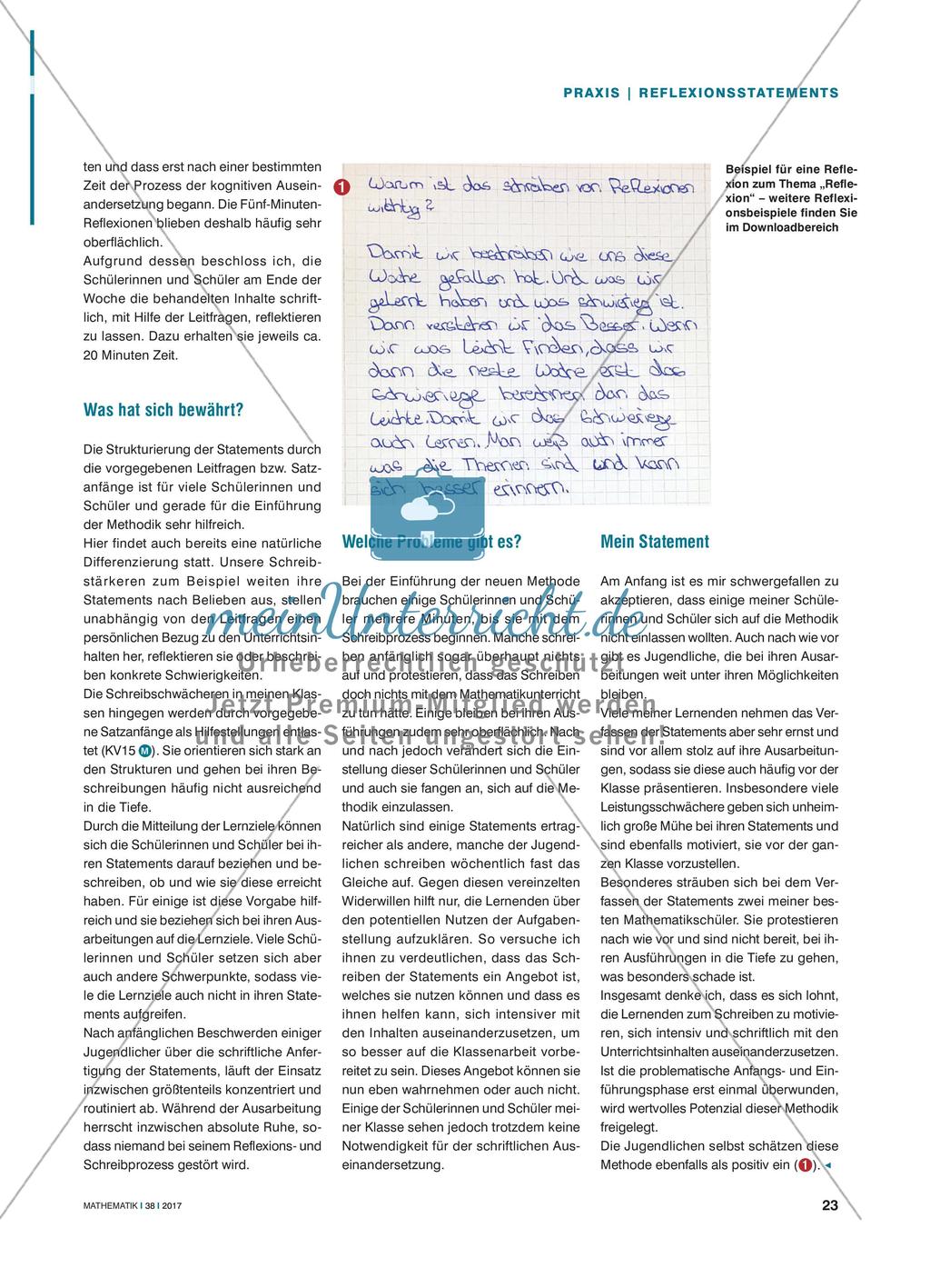 Statements zur Reflexion - Regelmäßige Schreibanlässe zum Wochenabschluss schaffen Preview 2