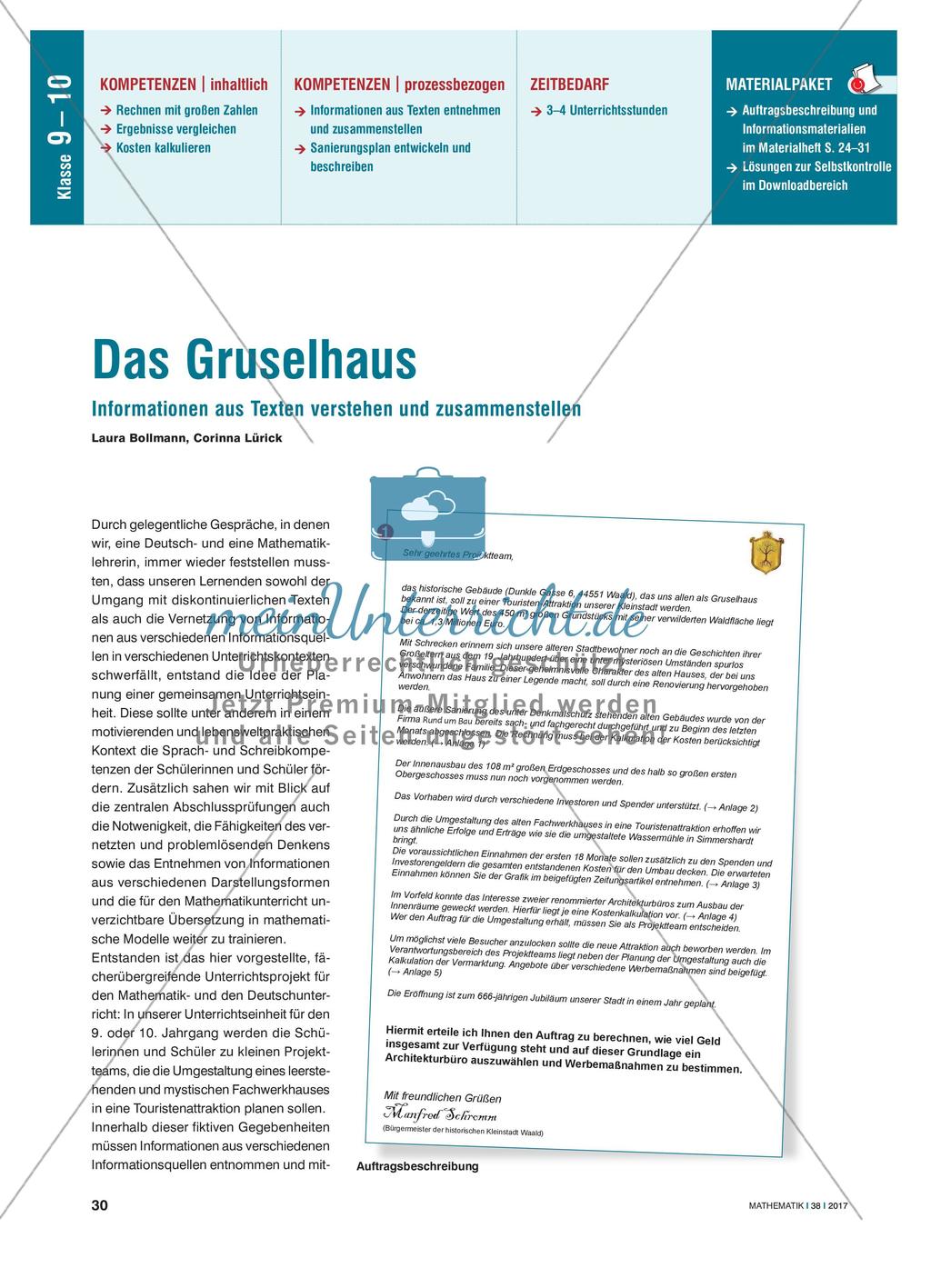 Das Gruselhaus - Informationen aus Texten verstehen und zusammenstellen Preview 1