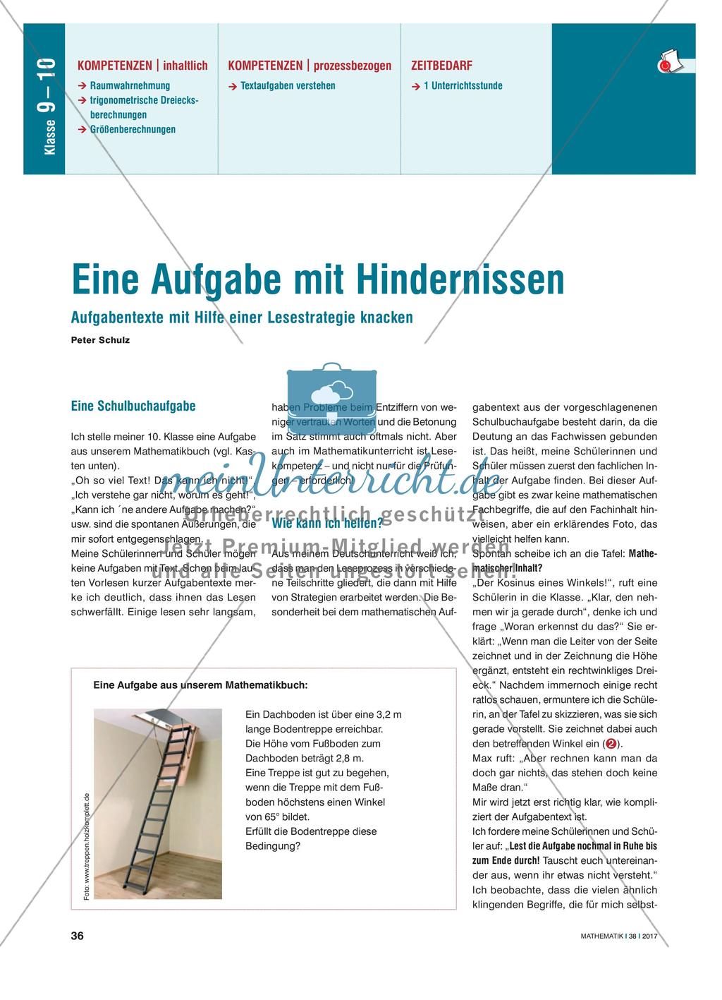 Eine Aufgabe mit Hindernissen - Aufgabentexte mit Hilfe einer Lesestrategie knacken Preview 1