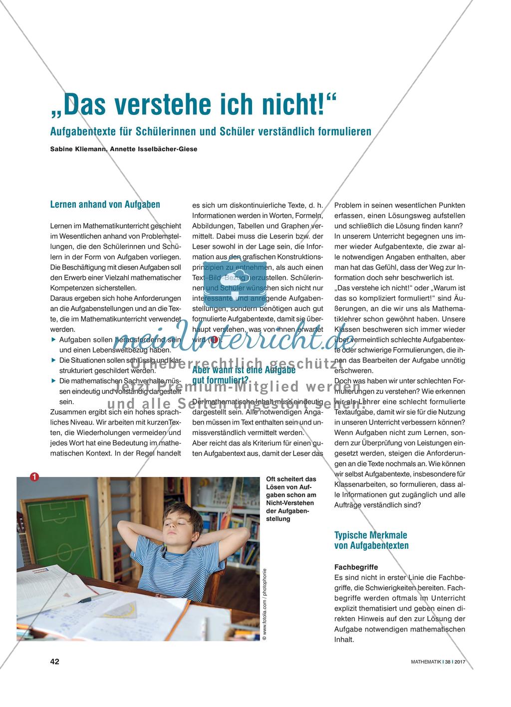 „Das verstehe ich nicht!“ - Aufgabentexte für Schülerinnen und Schüler verständlich formulieren Preview 1