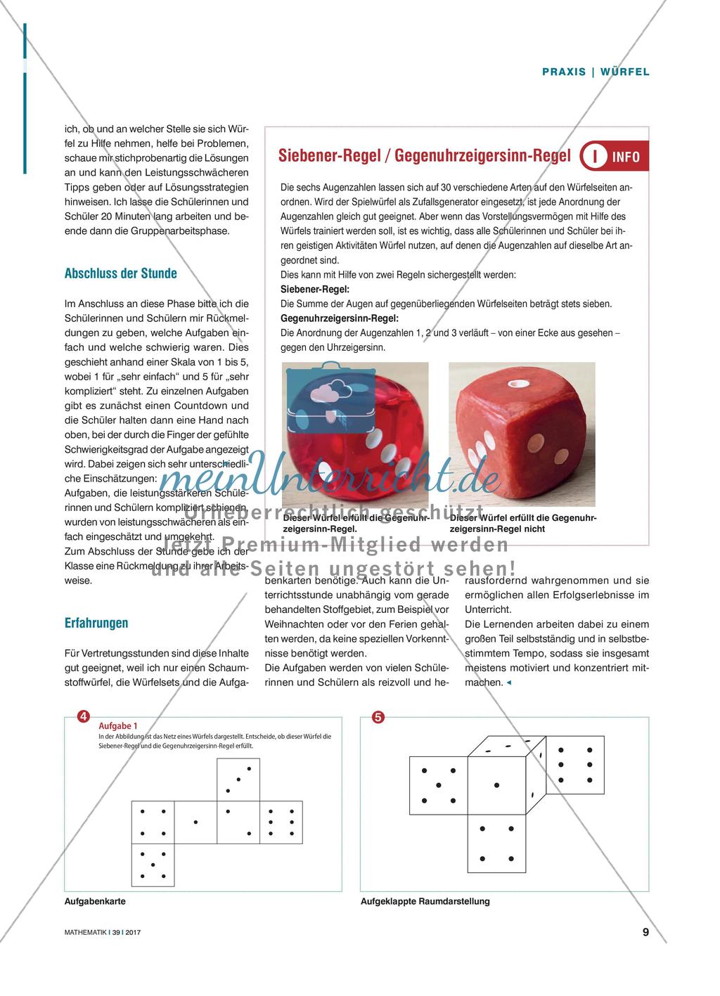 Kopfgeometrie und Spielwürfel - Das Vorstellungsvermögen mit Hilfe von Spielwürfeln trainieren Preview 2