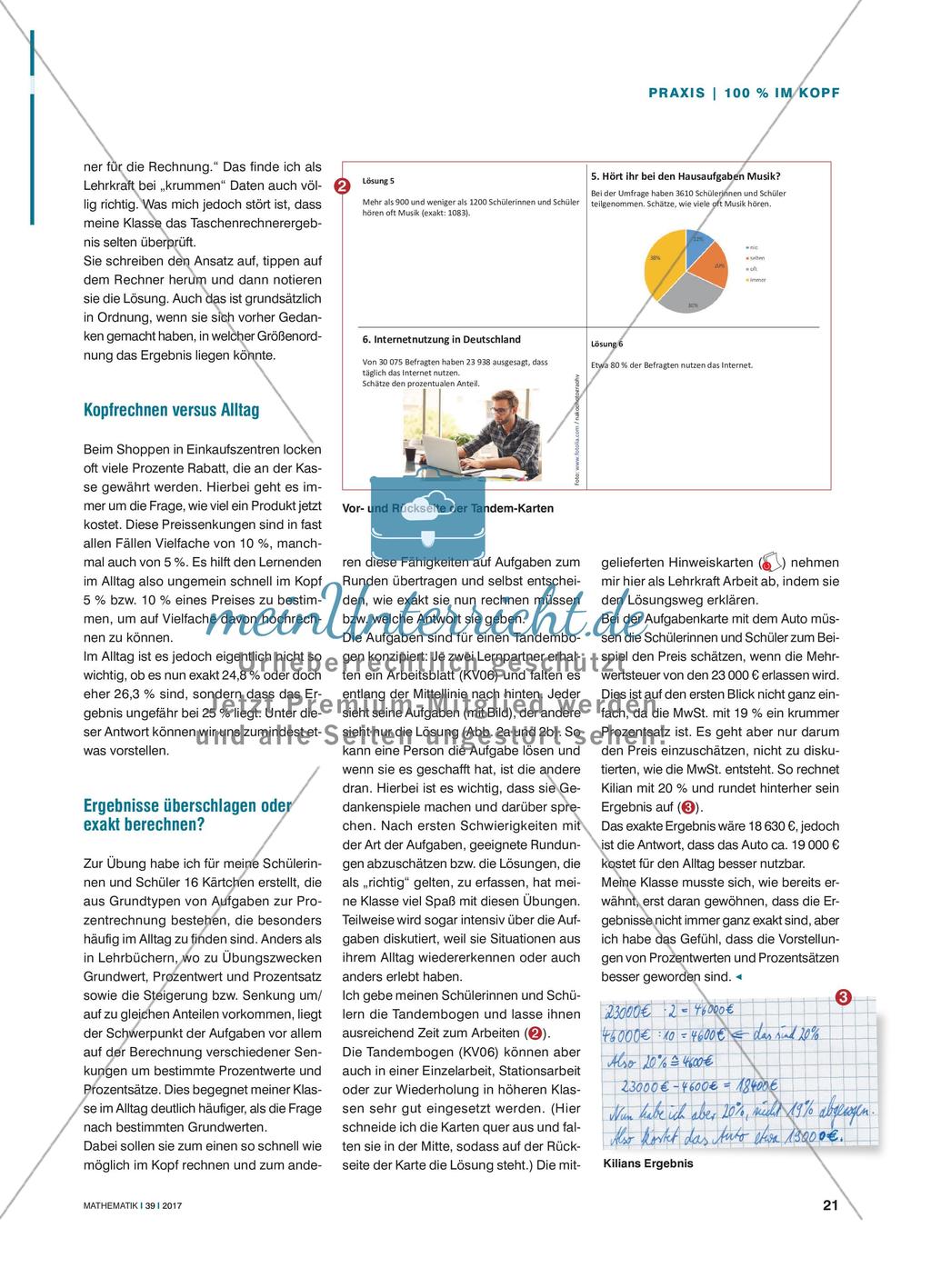 100 % im Kopf - Exakte und überschlagene Prozentrechnung Preview 2