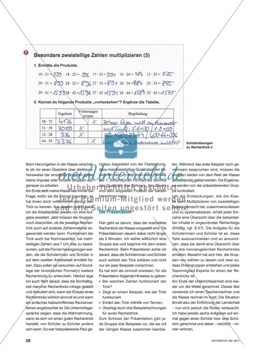 Klappt das immer? - Rechentricks durch Termumformung und binomische Formeln entschlüsseln Preview 3