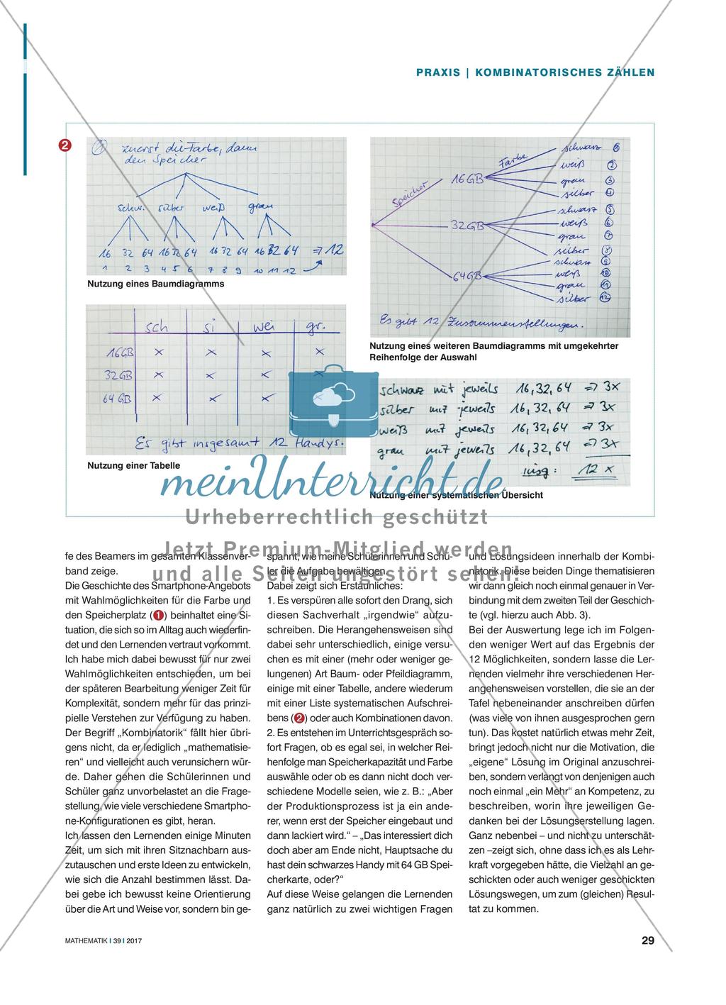 Kombinatorisches Zählen - Geschicktes Zählen als Basis für spätere Wahrscheinlichkeitsuntersuchungen Preview 2