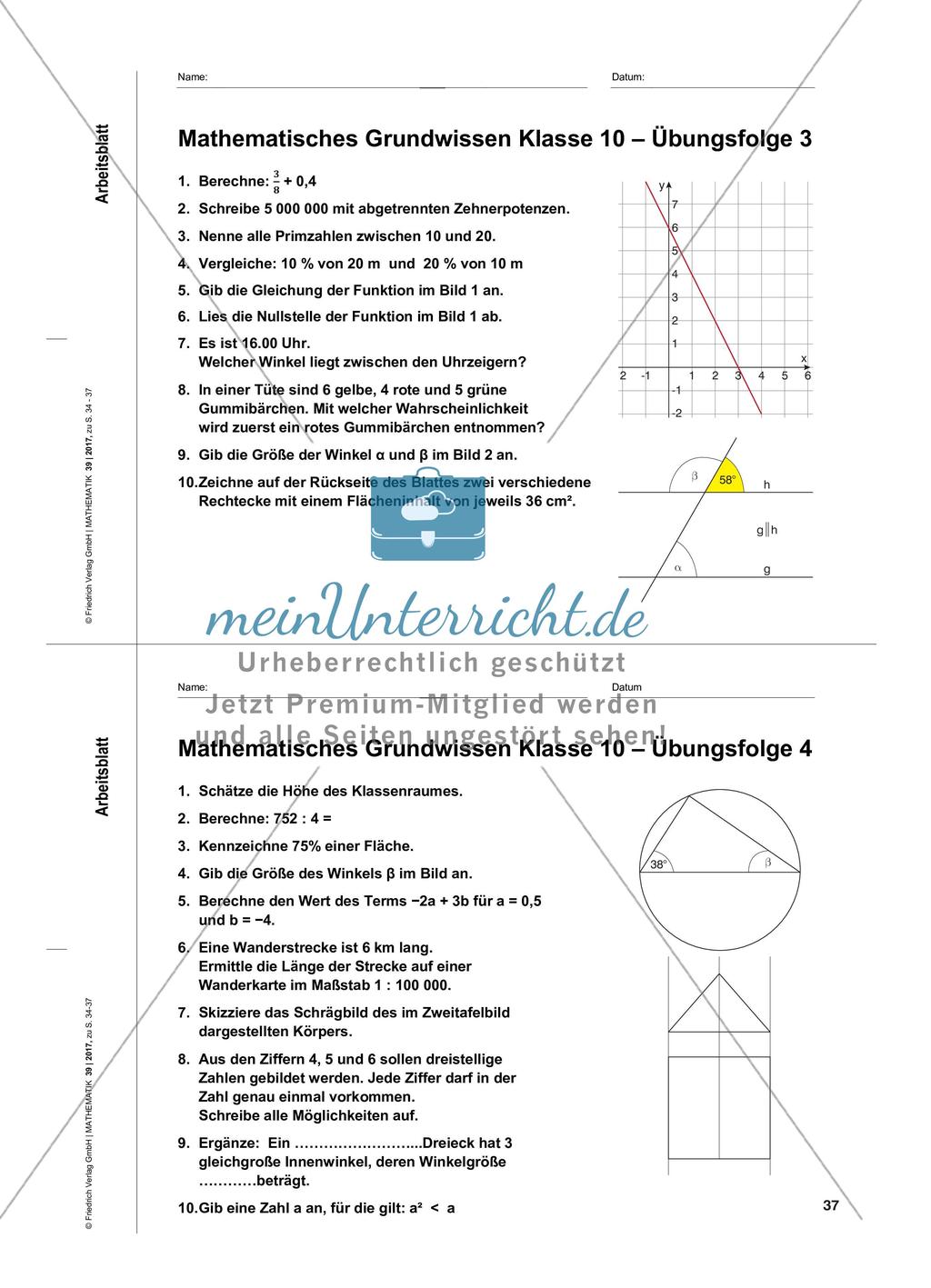 Regelmäßig wieder - Durch vermischte Kopfübungen mathematisches Grundwissen trainieren Preview 4