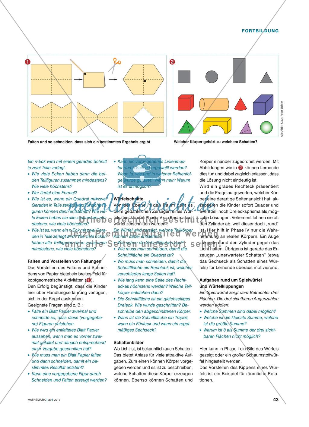 Kopfgeometrie - Aufgaben zur Entwicklung des räumlichen Vorstellungsvermögens Preview 2